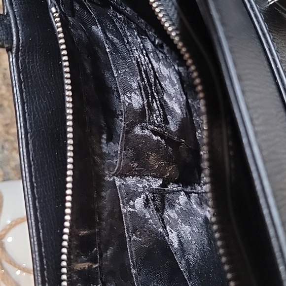 Karl Lagerfeld NWT Paris Maybelle Black & Silver Med Satchel Handbag Crossbody - Picture 10 of 11